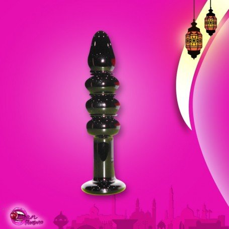 Black Beaded Glass Dildo Sex Toy GD-005
