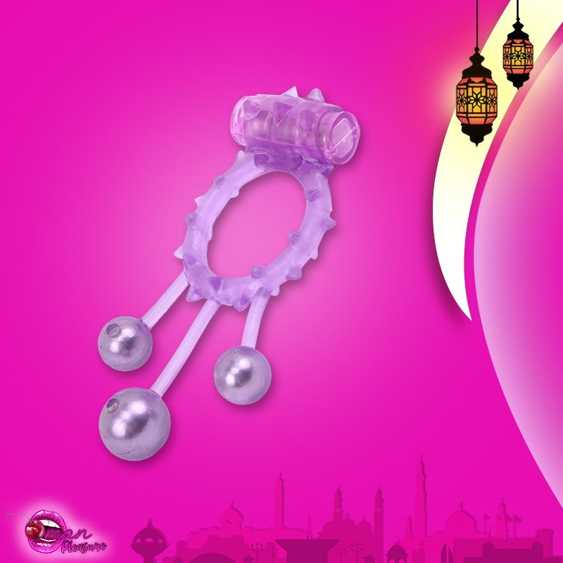 vibrating butterfly harness Adjustable Cock Ring With Testicle Ball Vibrator For Men